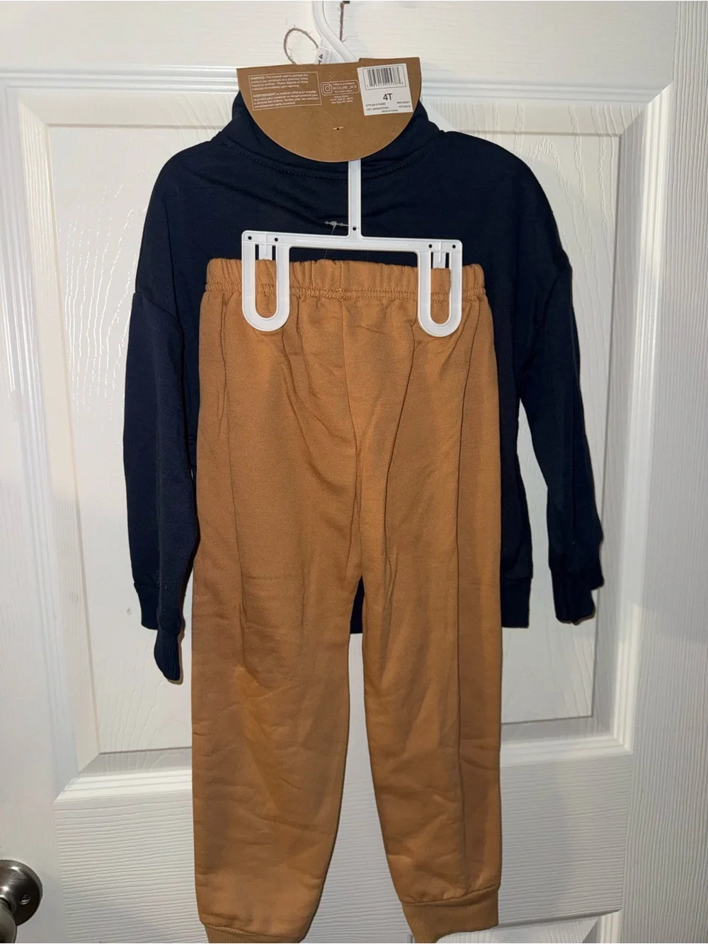 Lil & Jack Kids Navy Pullover and Tan Jogger Set
